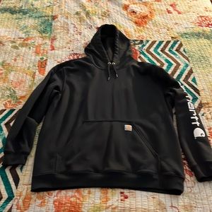 Carhartt, 2XL, black hoodie, loose fit, mid weight